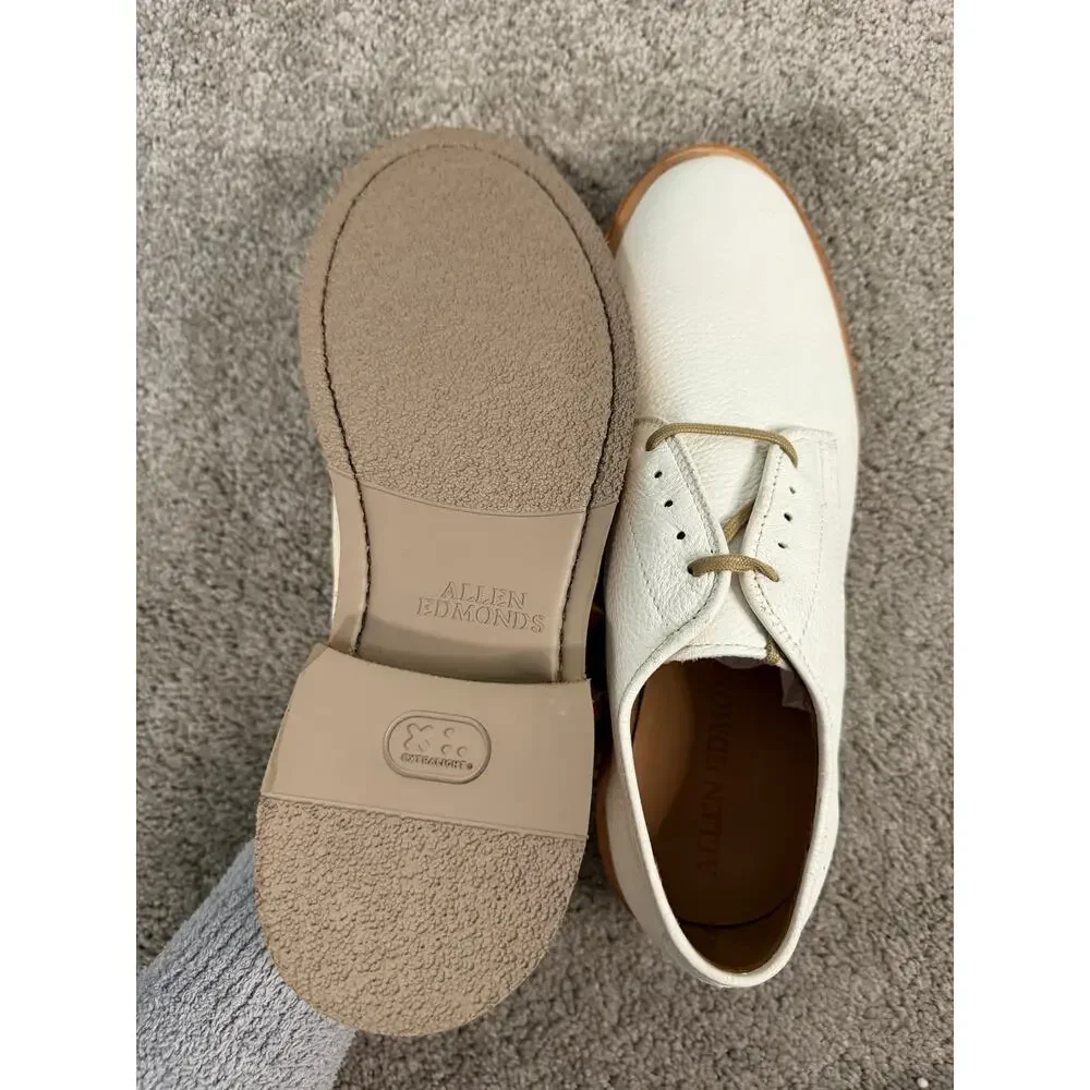 New Allen Edmonds Amesbury Leather Derby Shoes Off White Men’s 9